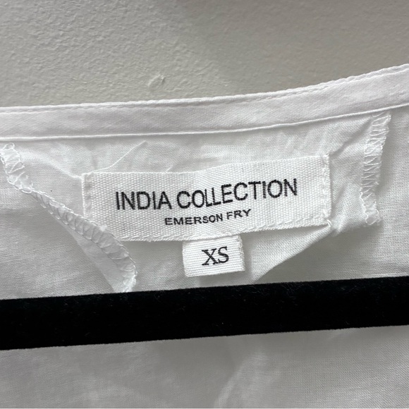 Emerson Fry India Collection XS BARDOT TOP EMBROIDERED CLOUD WHITE ORGANIC Boho - Picture 6 of 8